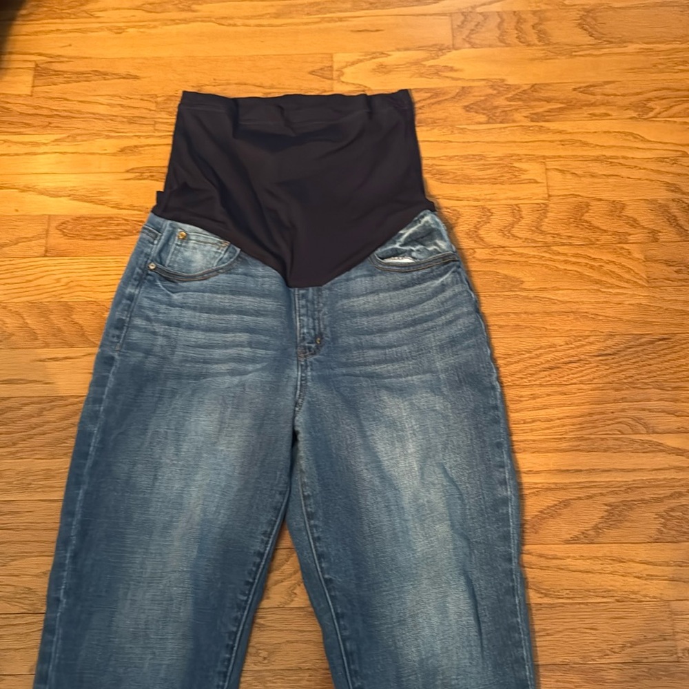 Pink blush maternity jeans